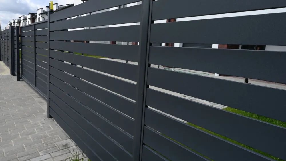 Horizontal Metal Slat Gate