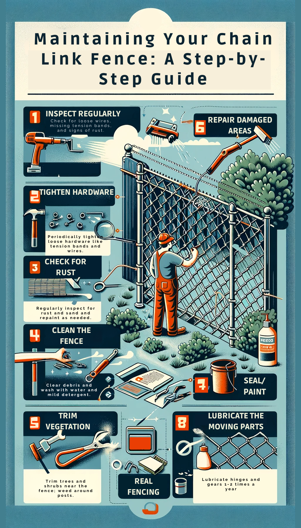 Maintaining chain link fencce 